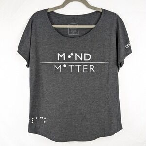 Two Blind Brothers Mind Matter Graphic Dolman T-Shirt M Gray Blind Braille Print